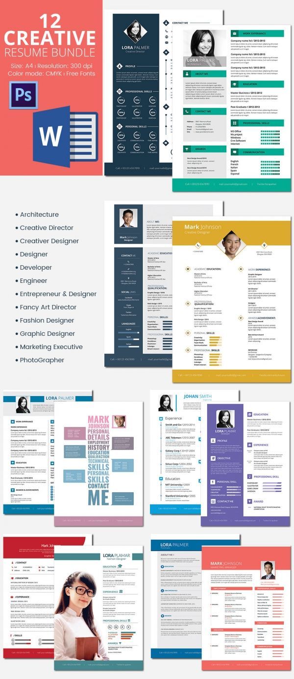 12 Resumes Bundle Template , Infographic Resume Template for Successful Job Application , Creating a resume is not as easy as you think. You may find it difficult to filter the information that you need write in the resume. You can minimize...
