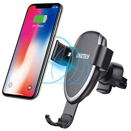 CHOETECH Wireless Car Charger Fast Gravity Wireless Car Charger Holder 7.5W Compatible with iPhone XR//XS//XS Max//X//8//8 Plus,10W for Galaxy Note 9//S9//S9+,S8//S8+//Note 8 5W for Huawei Mate 20 pro