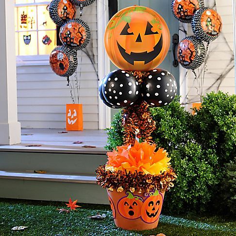 heres a pumpkin balloon tree the kids will love start with a pumpkin foil balloon - When To Start Decorating For Halloween heres a pumpkin balloon tree the kids will love start with a pumpkin foil balloon - When To Start Decorating For Halloween