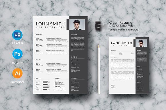 Flexibility of Clean Resume Template - Clean Resume & Cover Latter Word Template. Elegant page designs are easy to use and customize, so you can quickly tailor-make your resume for any opportunity and help you to get your job. @creativework247
