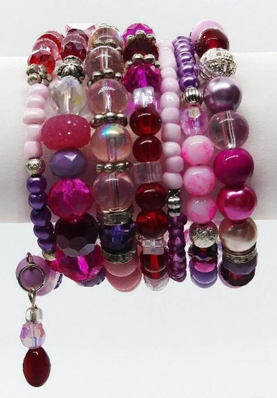 Conjunto De Pulsera De Piedra Preciosa Semi hecho a mano para él y ella día de San Valentín Regalo