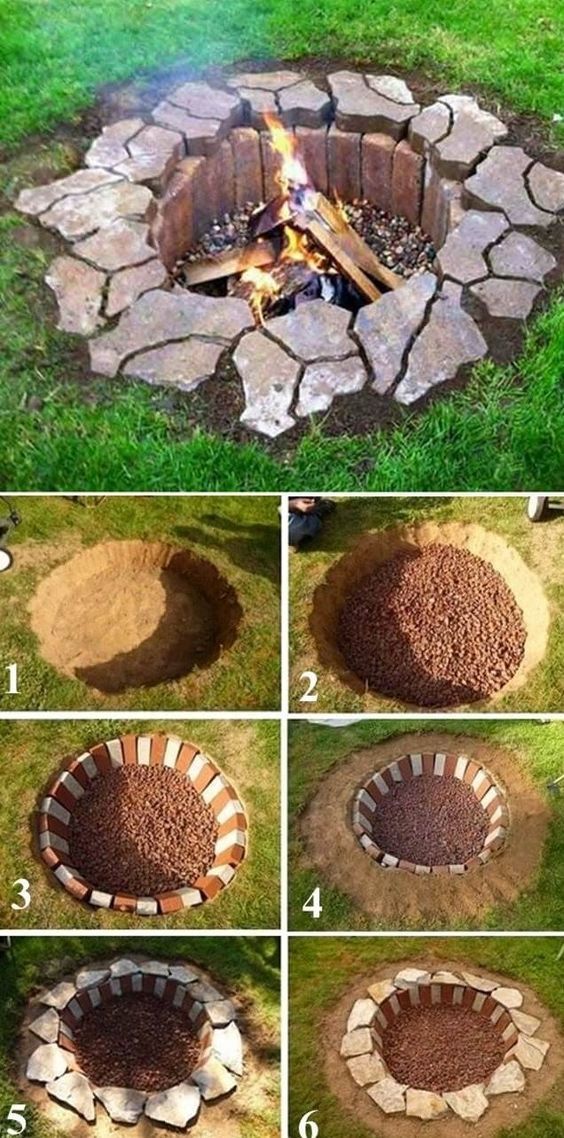 Rustic DIY Fire Pit, DIY Backyard Projects and Garden Ideas, Backyard DIY Ideas ...