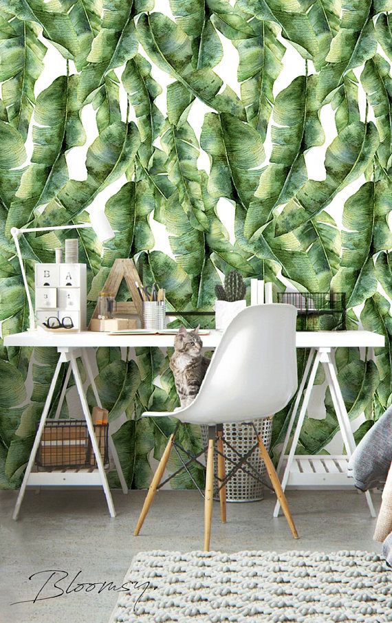 Removable Wallpaper Leaves Wallpaper Self Adhesive Etsy Home Wallpaper Classic Wallpaper Fern Wallpaper