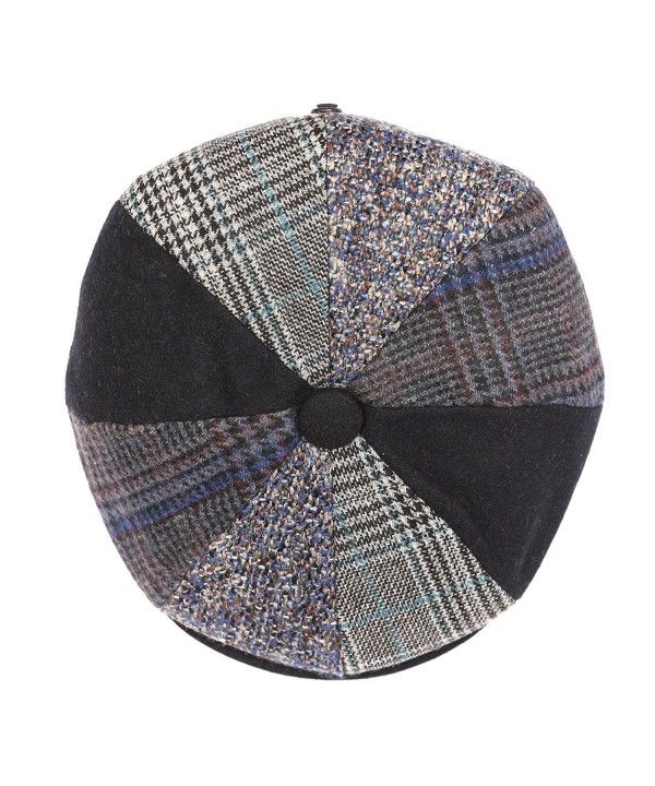 Mens Patchwork Wool Big Apple Duckbill Ivy Newsboy Irish Tweed Cap Hat Navy