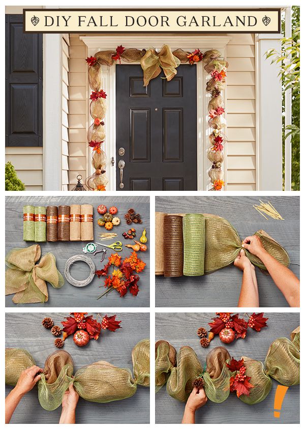 diy fall door garland youll be surprised at how easy it is to decorate any door frame with this classic garland - Deco Mesh Halloween Garland diy fall door garland youll be surprised at how easy it is to decorate any door frame with this classic garland - Deco Mesh Halloween Garland