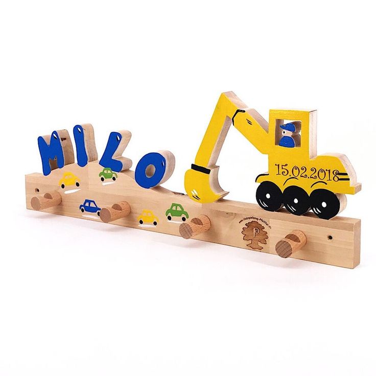 Kinderzimmer Junge Bagger Bagger Garderobe mit Namen Kinderzimmer II