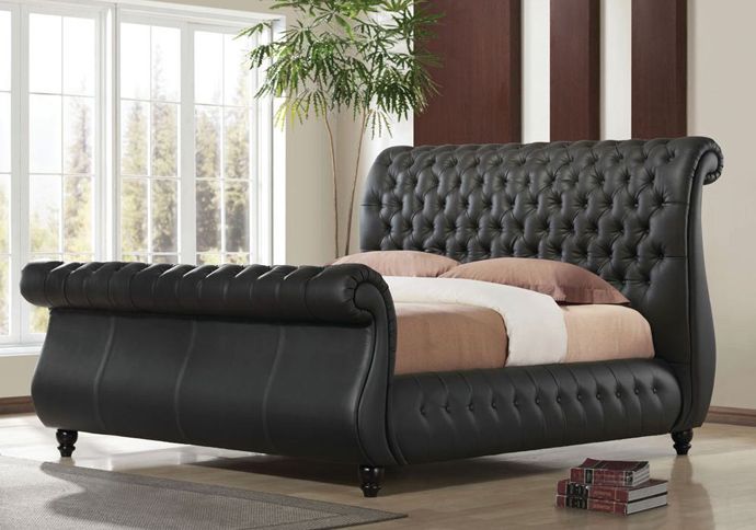 5 Great Leather Beds To Spice Up Your Bedroom By Wedo Bed Frame Futon Living Room Leather Bed Frame, King Size Leather Sleigh Bed