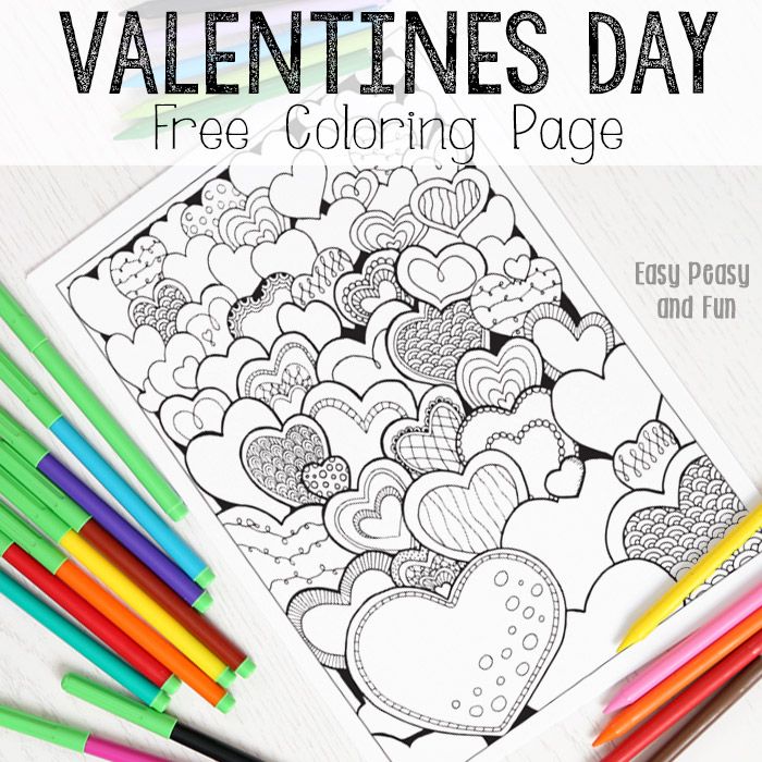 Hearts Valentines Day Coloring Page For S Work Hearts Valentines Day Coloring Page For S Work Pages
