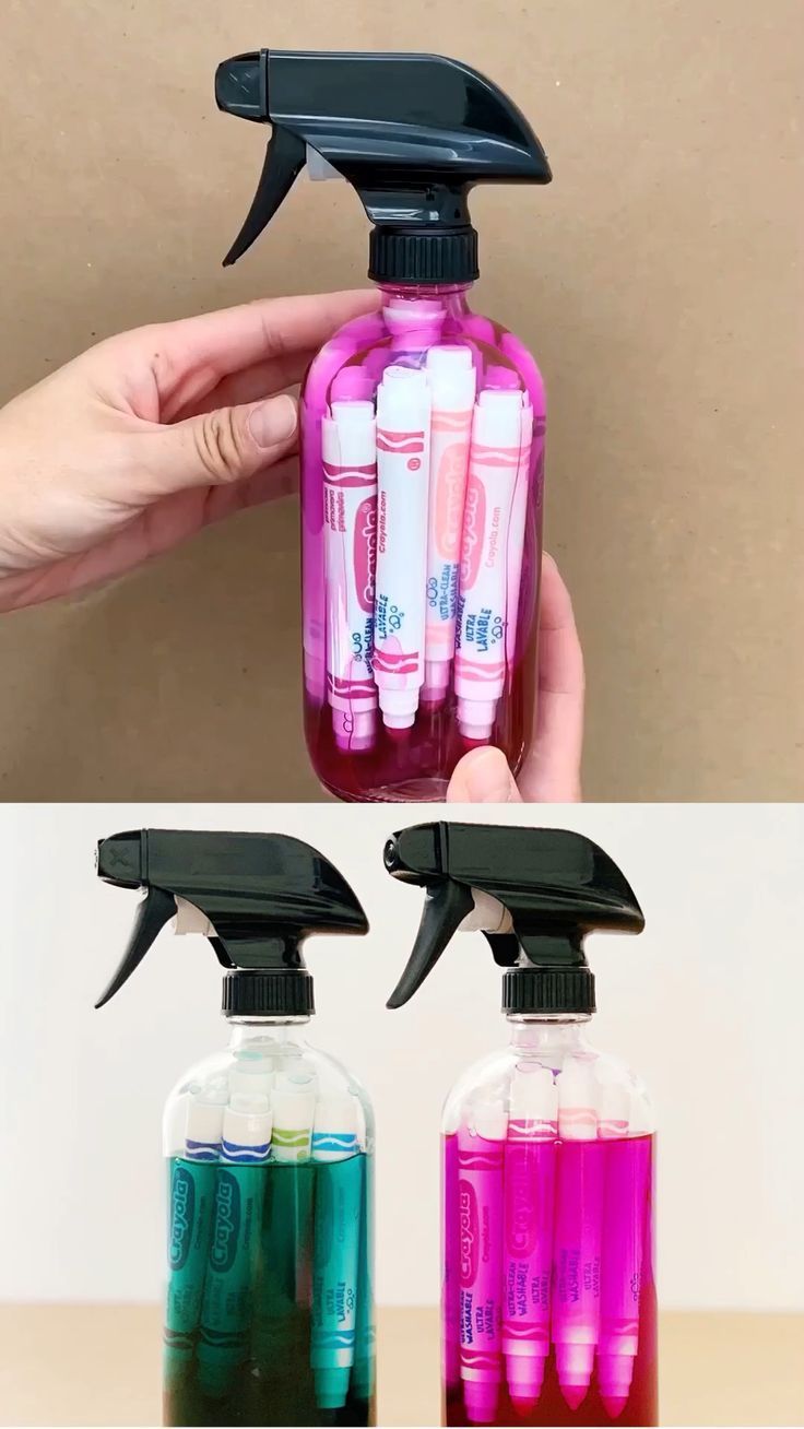 Recycle markers into spray watercolor paint. What a fun recycled arts and craft ...
