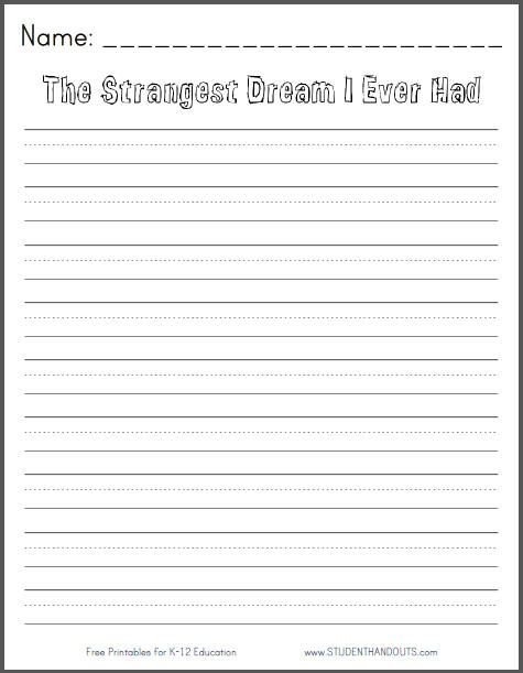 the strangest dream i ever had free printable k 3