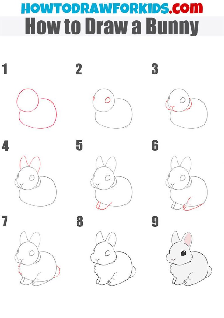How to Draw a Bunny - Easy Drawing Tutorial For Kids in 2022 ...