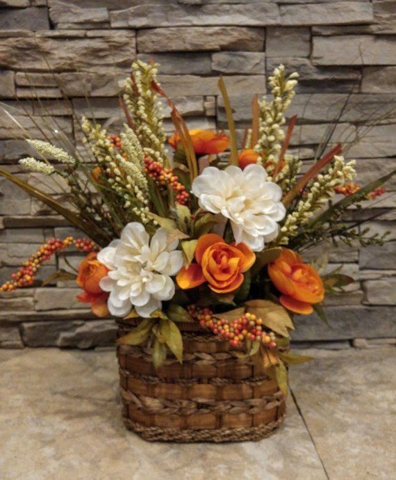 Fall Fl Arrangement Thanksgiving Centerpiece Harvest Perfect Size For A Dining Table Coffee End Kitchen