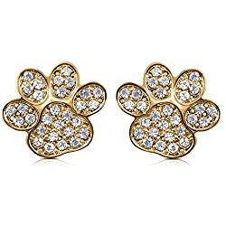 154 Best Earrings For Dog Images On Pinterest Chihuahua Small Sparkling Crystal Dog Puppy Cat Kitten Animal Paw Gold Tone Stud Earrings