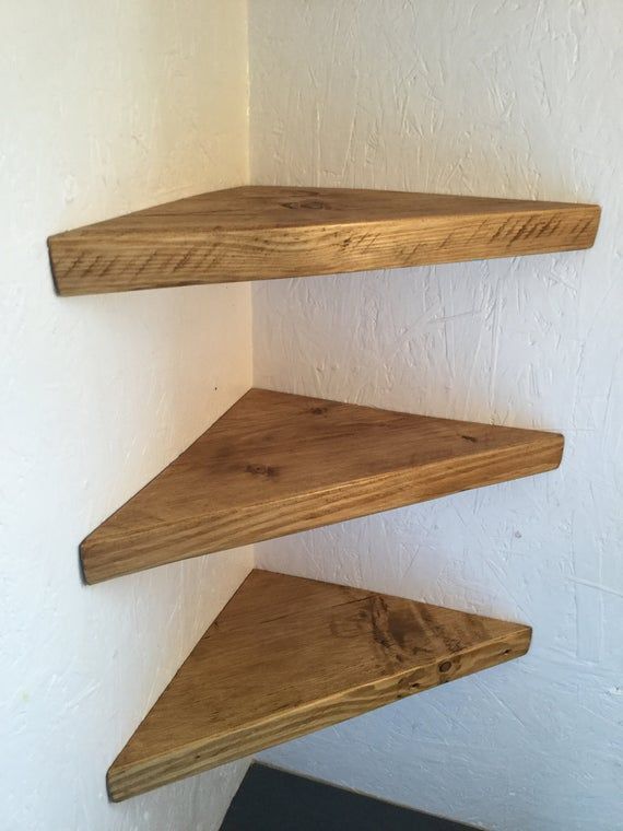 SET OF 3 RECLAIMED WOODEN CORNER SHELVES RUSTIC SHELF SCAFFOLD BOARD FLOATING SET OF 3 RECLAIMED WOODEN CORNER SHELVES RUSTIC SHELF SCAFFOLD BOARD FLOATING