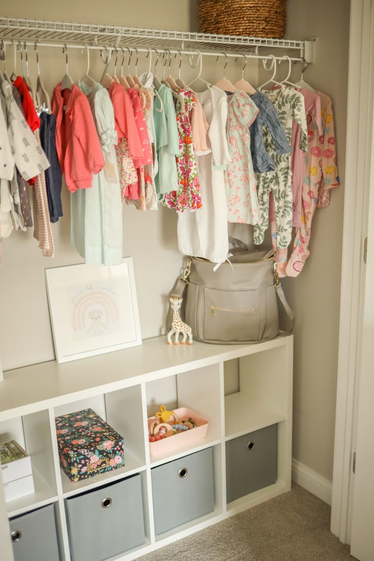Small Nursery Closet Organization | Girls closet organization, Nursery ... Wardrobe Designs For Girls