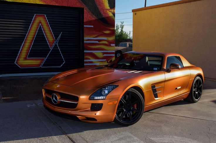 Mercedes SLS AMG 3M Satin Canyon Copper Orange Matte Black ...
