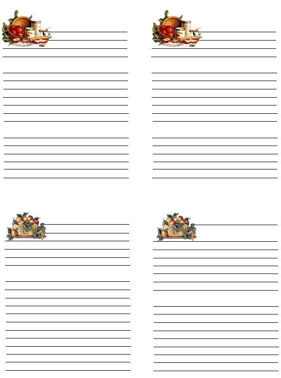 decorative recipe cards