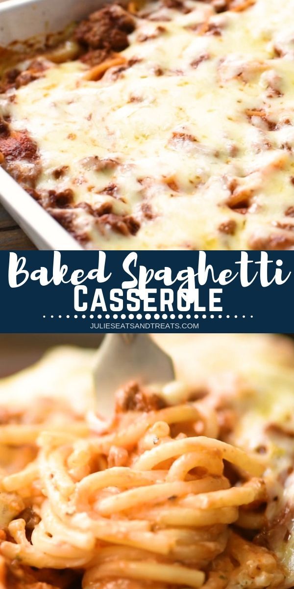 Classic baked spaghetti casserole is taken over the top by adding a ...