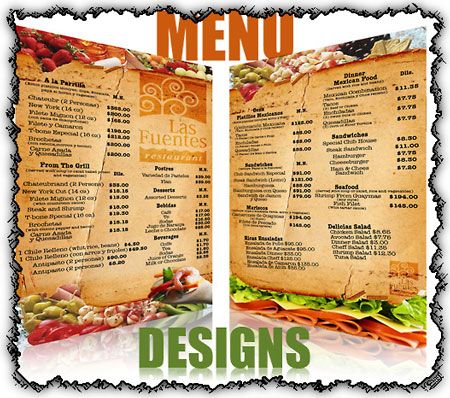 fun menu templates