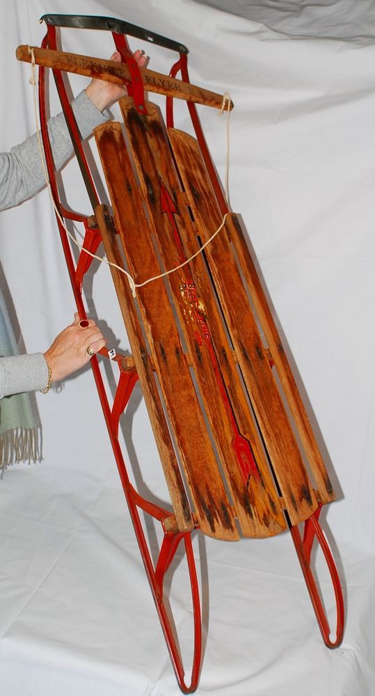 vintage 1950 39 s flexible flyer wood sled super steering create an online flyer