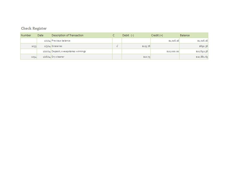 simple check register template
