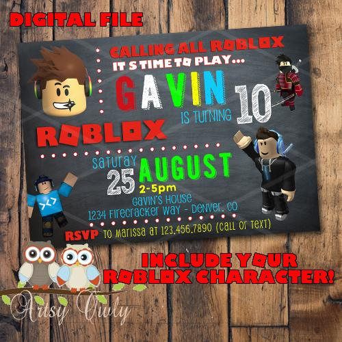 roblox birthday invitation with your character roblox character template