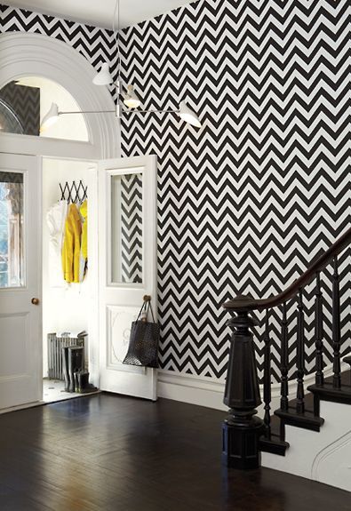 Black And White Zig Zag Wallpaper Love This Needs Some More Bright Black And White Zig Zag Wallpaper Love This Needs Some More Bright Furniture Monochrome Zigzag Interiors Architecture In 2018 Pinterest Home