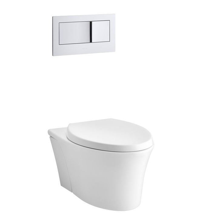 Veil One Piece Elongated Dual Flush Wall Hung Toilet With Reveal Quiet Close Seat