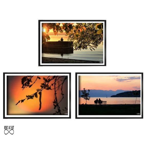 Set Of 3 Photographic Prints Sunset Silhouettes Branches Meditation Print Lake Ohrid Beach Bench C Photography Art Wall - Sunset Wall Art Set Of 3 Set Of 3 Photographic Prints Sunset Silhouettes Branches Meditation Print Lake Ohrid Beach Bench C Photography Art Wall - Sunset Wall Art Set Of 3
