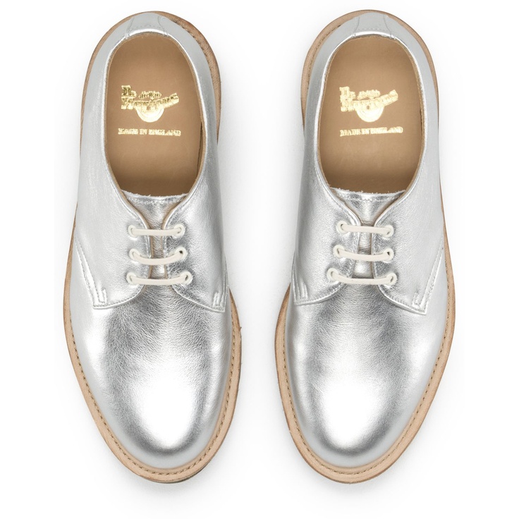 Dr. Martens 1461 Shoe in Silver Leather. Made In England ...