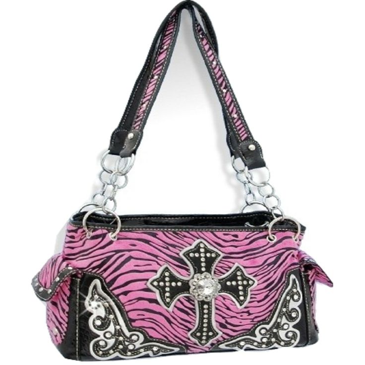 121 Best Western Style Cross Purses Images On Pinterest Handbags Bling More Pink Zebra Print Cross Purse With Rhinestones Western Style