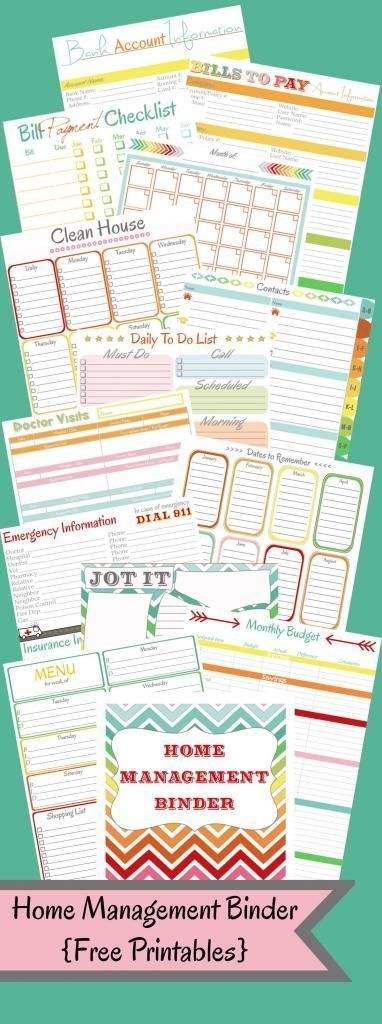 Lots of FREE PRINTABLES! Most are for a home organization binder, but many are appropriate for a school binder as well!