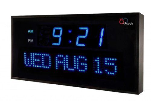 Dbtech Big Digital Blue Led Calendar Clock With Day And Date Shelf Or Wall Mount 15 3 4 X 7 1 2 Large Simple - Large Digital Clock Wall Mounted Dbtech Big Digital Blue Led Calendar Clock With Day And Date Shelf Or Wall Mount 15 3 4 X 7 1 2 Large Simple - Large Digital Clock Wall Mounted