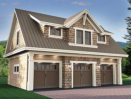 Plan 14631RK: 3 Car Garage Apartment with Class | Garage 