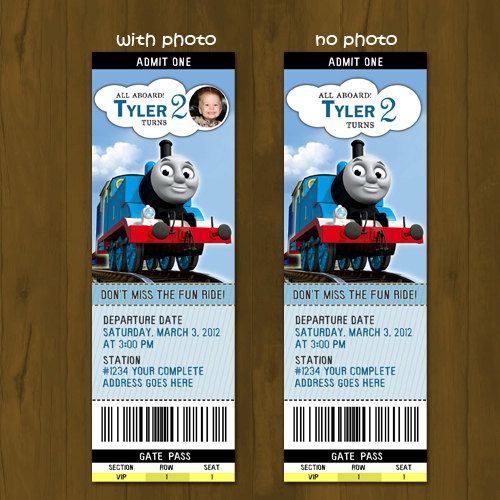Thomas Train Ticket Printable Birthday Ticket Invitation Card Diy