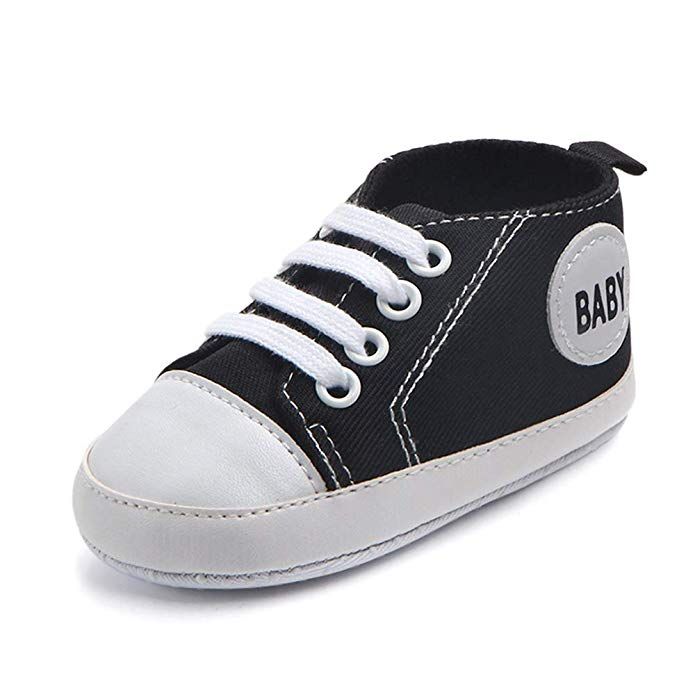 Tutoo Unisex Baby Boys Girls Star High Top Sneaker Soft Anti-Slip Sole Newborn Infant First Walkers Canvas Denim Shoes