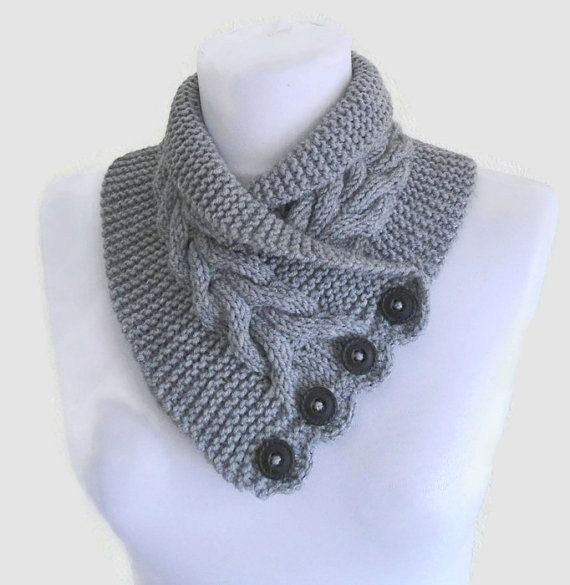 Gris neckwarmer, écharpe hommes, femmes foulard, cosy, unisexe, mode hiver, tri...