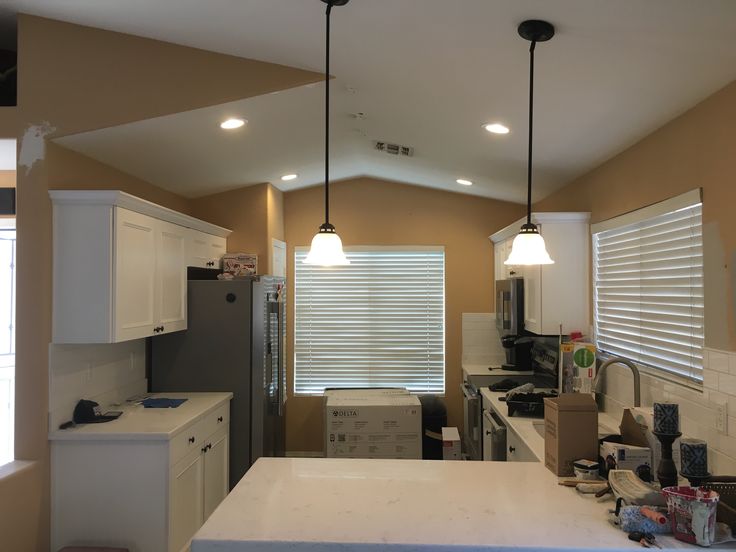 Installed 4 X 6 Inch Recessed Lights With A Dimmer Switch And 2 Pendant Lighting Supports Pe Led Kitchen Ceiling Recessed Lighting, 4 Vs 6 Inch Can Lights