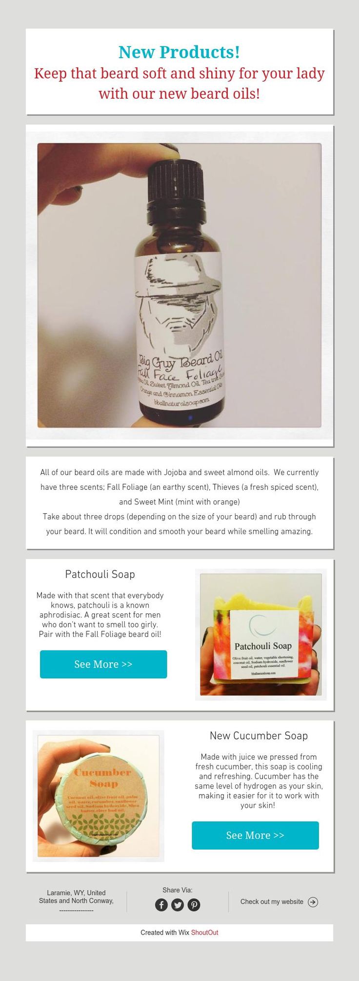New Products! Keep that beard soft and shiny for your lady