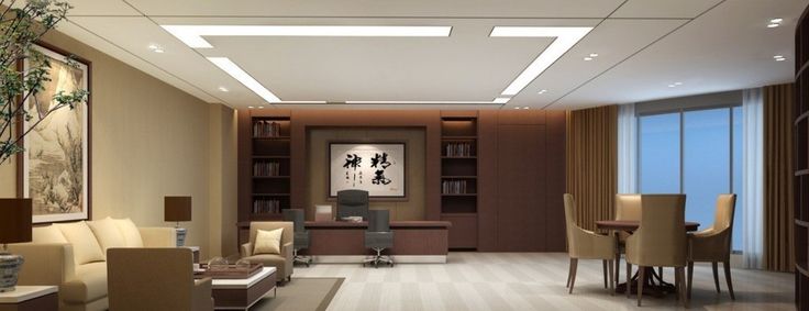 hong kong company general manager office 3d interior modern director office design