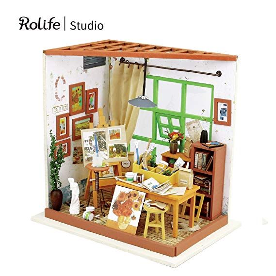 Doll Mini 3D Wooden House Studio Kit with LED Furniture DIY Handcraft Toy Gifts