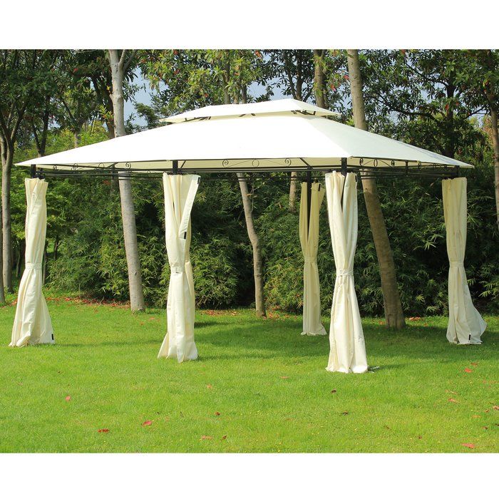 13 1 Ft W X 9 8 D Steel Patio Gazebo Canopy - Metal Garden Gazebo With Curtain Sidewalls 13 1 Ft W X 9 8 D Steel Patio Gazebo Canopy - Metal Garden Gazebo With Curtain Sidewalls