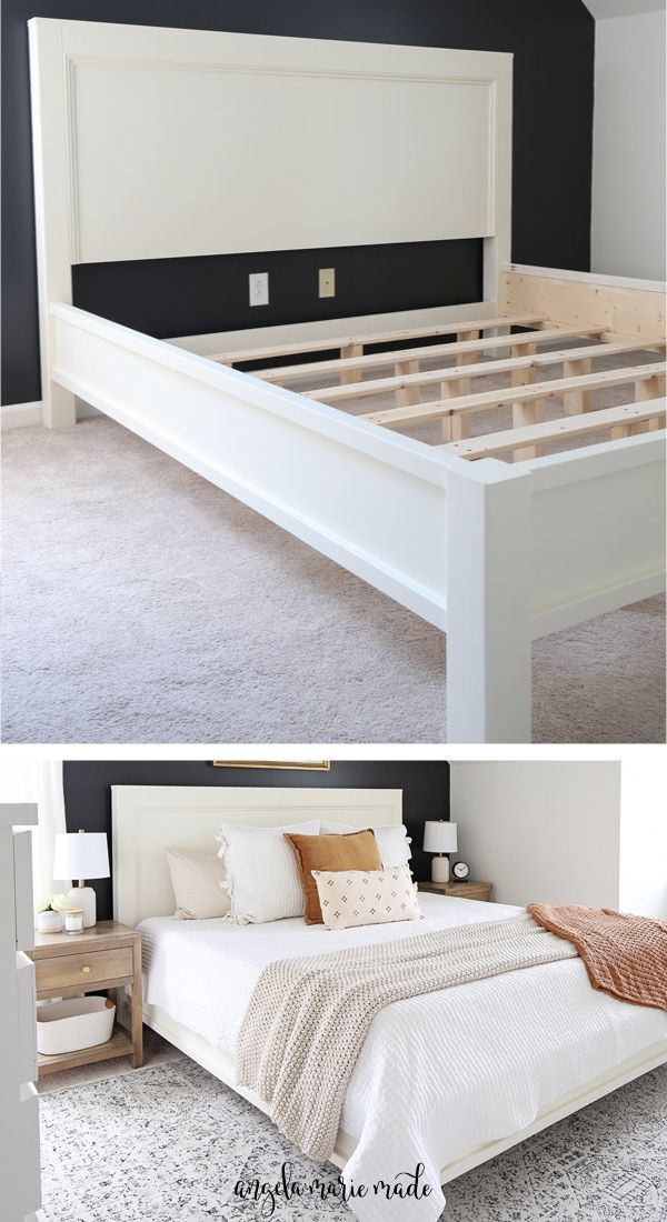 Diy Bed Frame White Plans Bedroom Furniture Design Diy Bed Frame White, How To Make A King Size Bed Look Good