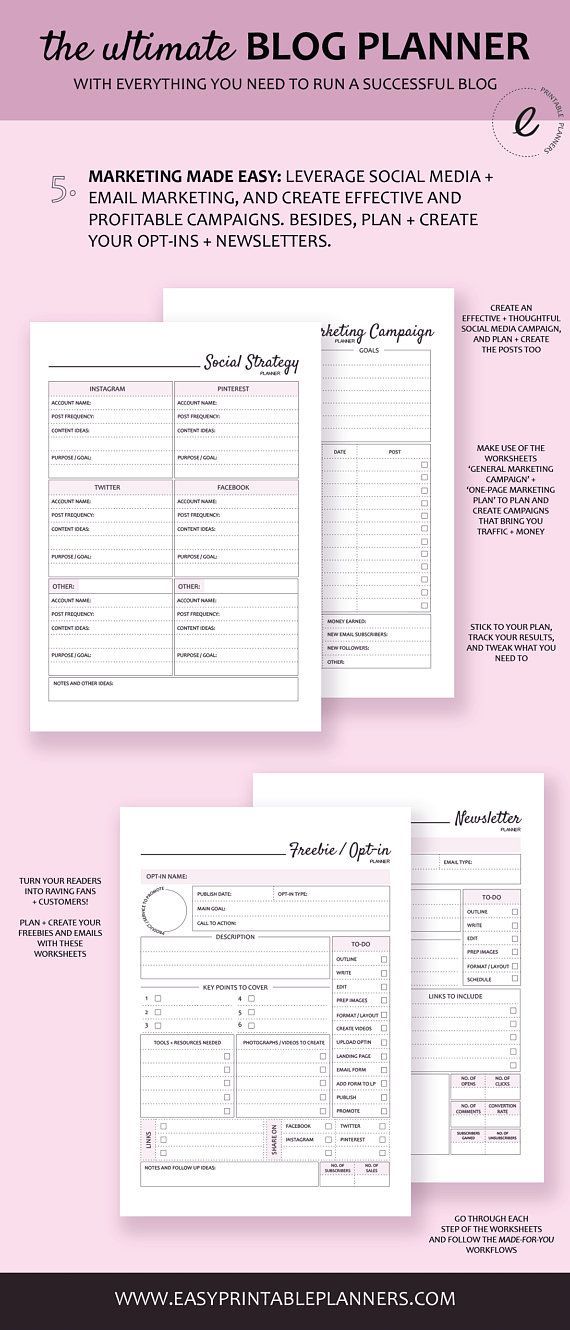 blog planner for online businesses etsy shops bloggers and any