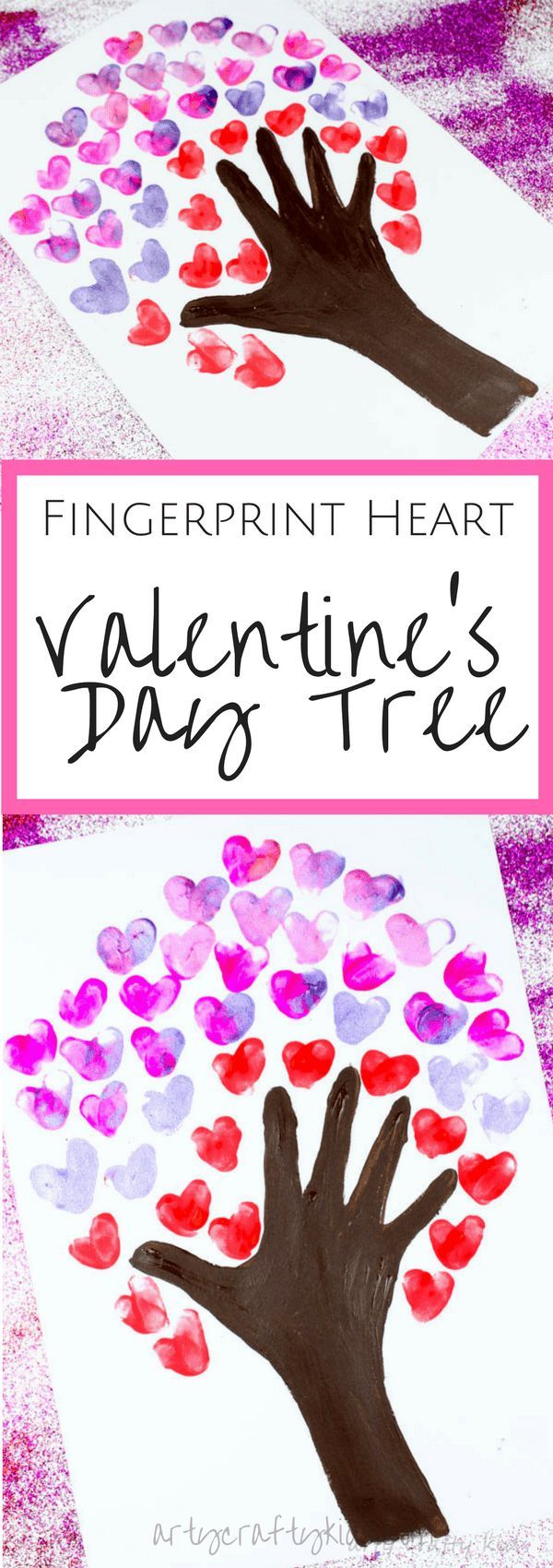 Arty Crafty Kids | Valentines Day Crafts for Kids | Fingerprint Heart Valentine'...