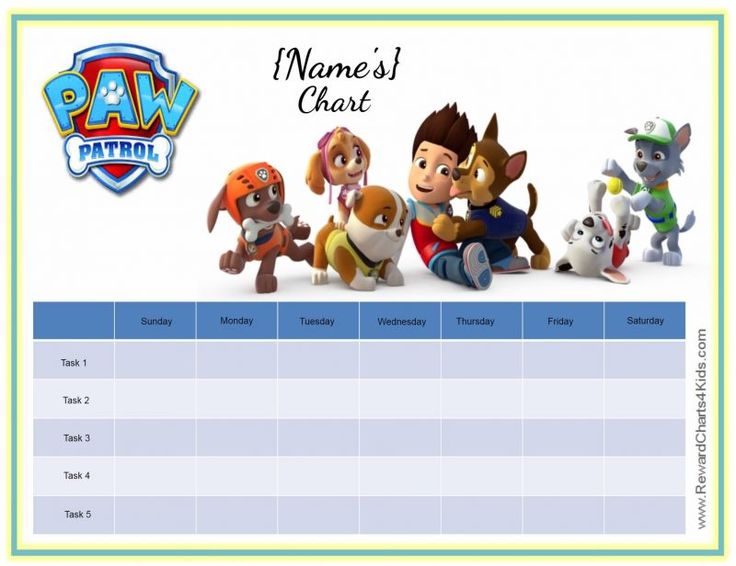 paw patrol chore chart Chore chart template, Chore chart kids, Reward paw patrol chore chart Chore chart template, Chore chart kids, Reward