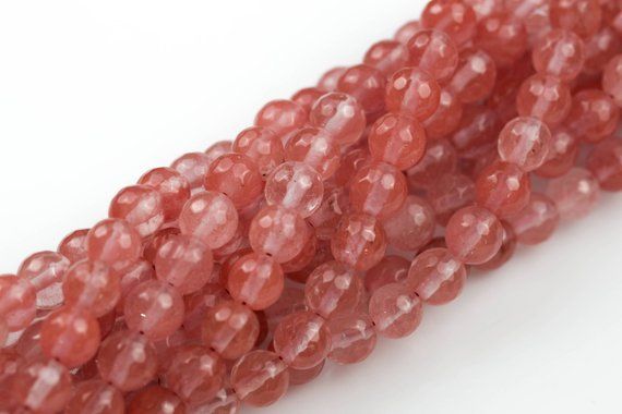Cherry Quartz Gemstone Faceted Round Beads 15.5'' 4mm 6mm 8mm 10mm 12mm DIY Cherry Quartz Gemstone Faceted Round Beads 15.5'' 4mm 6mm 8mm 10mm 12mm DIY