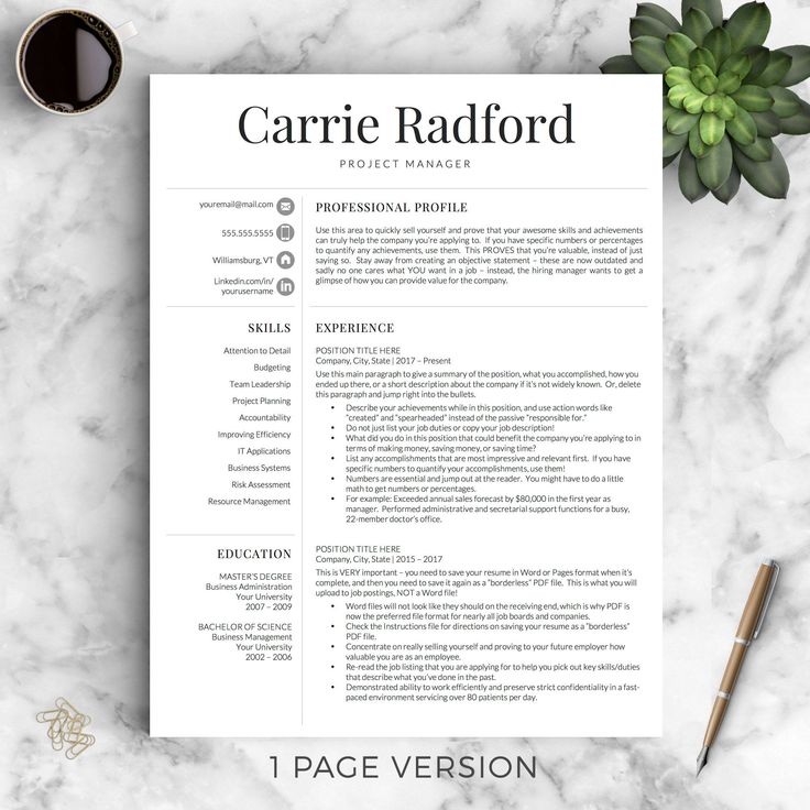 Stand out while still being professional with this Professional Resume Template for Word & Pages: The Carrie • 1, 2 and 3 Page Resume Templates, Cover Letter, References, Social Media Icons, Resume Writing Guide • Instant Download - your files are available immediately after