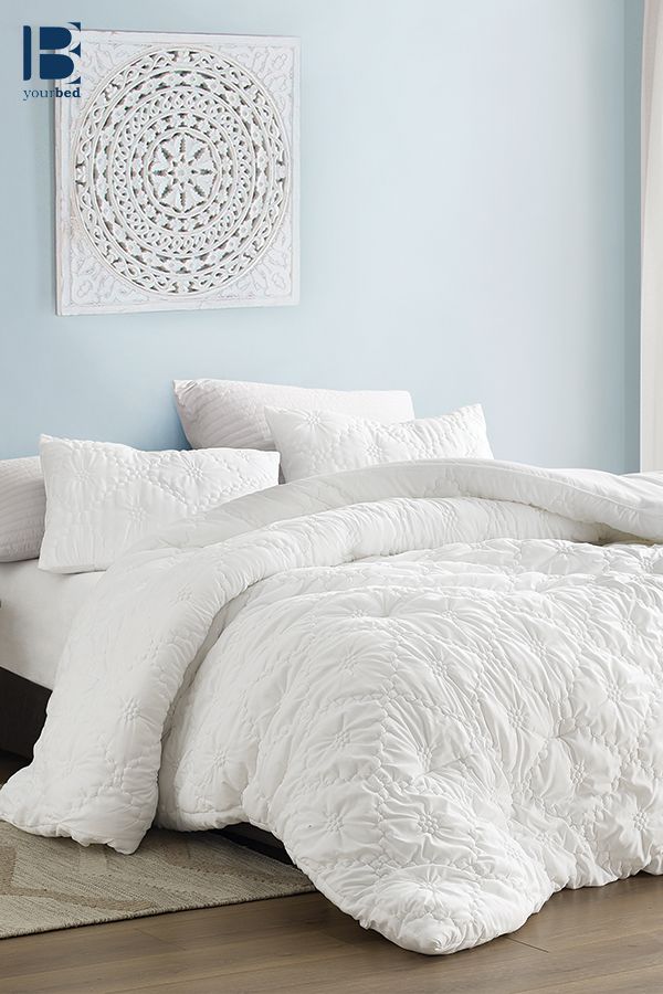 Beautiful King Xl Bedding Decor Textured Farmhouse Morning White Oversized Comforter Bed Sets Oversized King Xl Comforter, Oversized Comforters For California King Bed