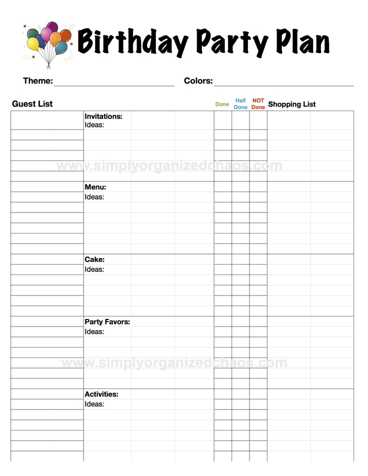 36 best Planners images on Pinterest Free printables, Happy - birthday party guest list 36 best Planners images on Pinterest Free printables, Happy - birthday party guest list